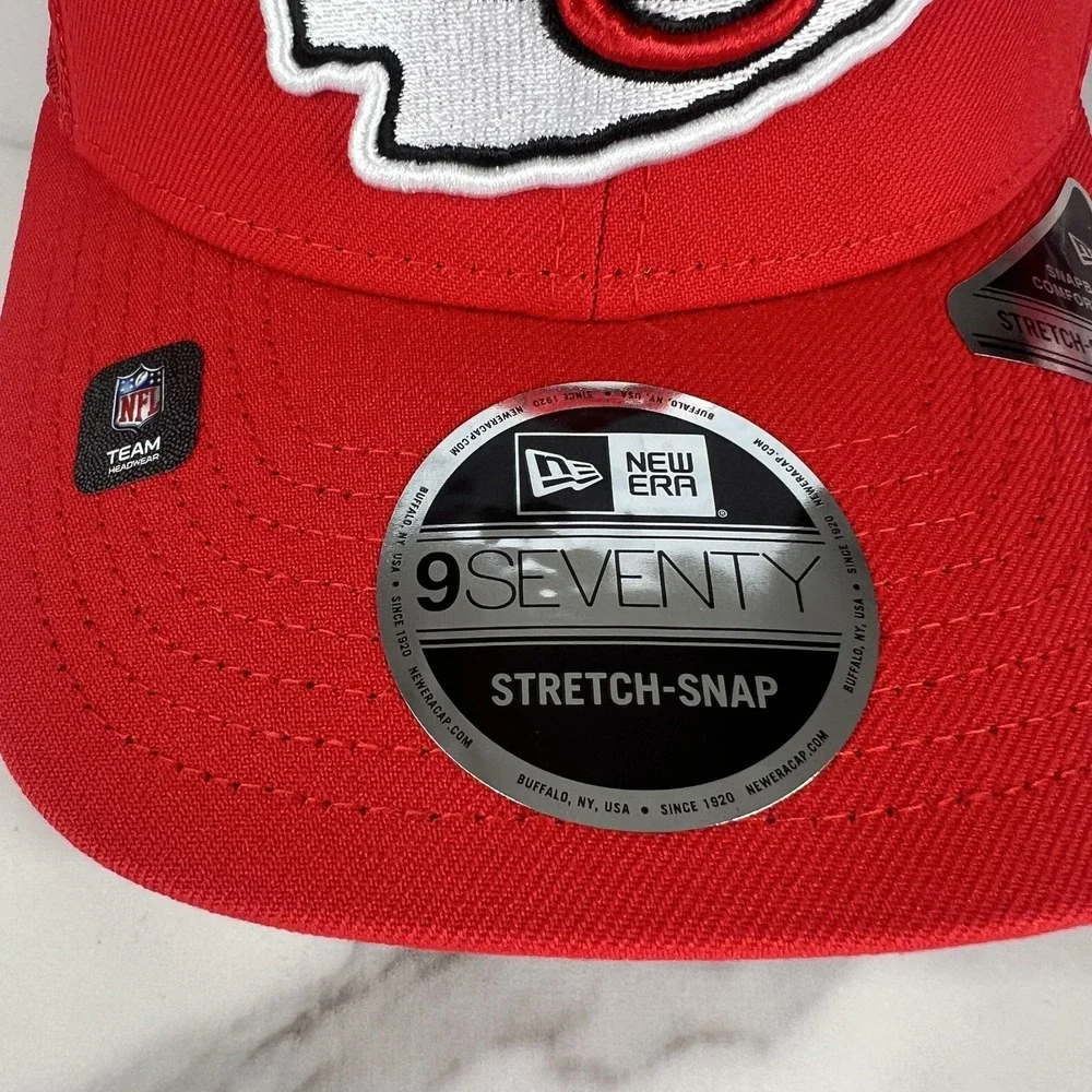 Kansas City Chiefs Hat Cap Snap Back Red 9Seventy Trucker Mesh New Era‎ Mens